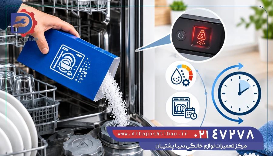 چه عواملی بر زمان شارژ نمک ماشین ظرفشویی تأثیر می گذارند؟